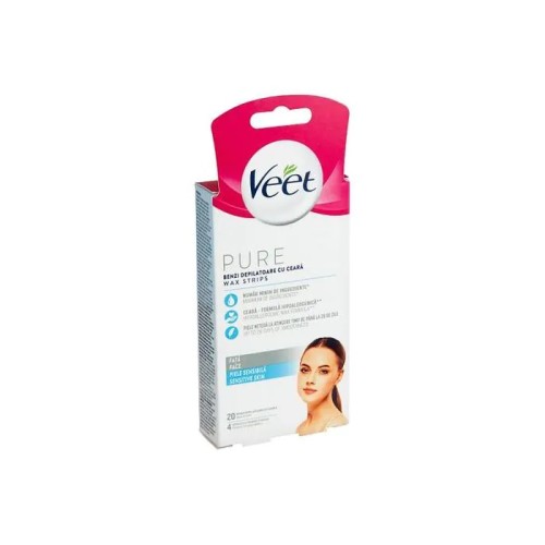 Veet Pure Восъчни ленти за лице за чувствителна кожа x20 бр