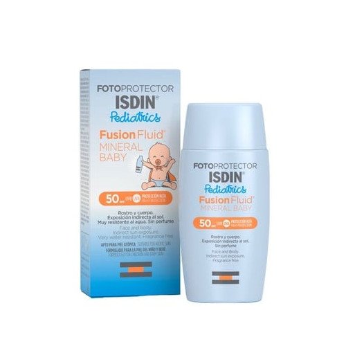 ISDIN Pediatrics Слънцезащитен минералне флуид за бебета и деца SPF50 х50 мл