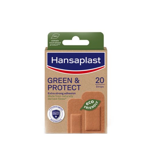 Hansaplast Green & Protect Универсални устойчиви пластири х20 броя