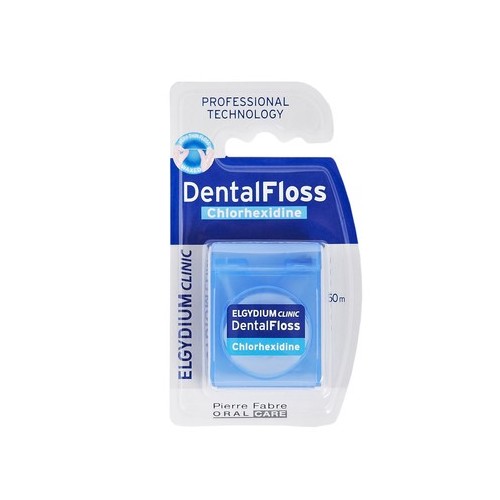 Elgydium Clinic DentalFloss Антибактериален конец за зъби хлорхексидин x50 м