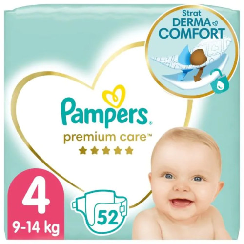 Пелени Pampers Premium Care Размер 4 Maxi 52 бр