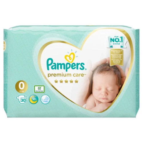 Пелени Pampers Premium Care Размер 0 30 бр