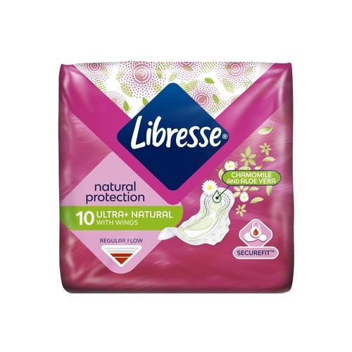 Libresse Ultra + Natural Дамски превръзки с алое вера х10 броя