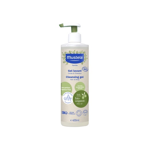 Mustela Organic Измивен гел за коса и тяло х400 мл