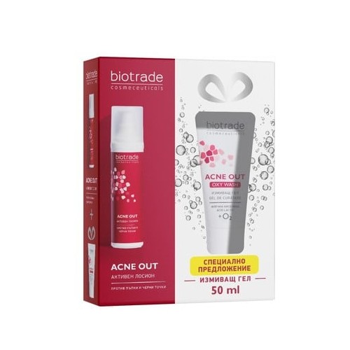 Комплект Acne Out Активен лосион х60 мл + Oxi Wash Измиващ гел х50 мл Biotrade