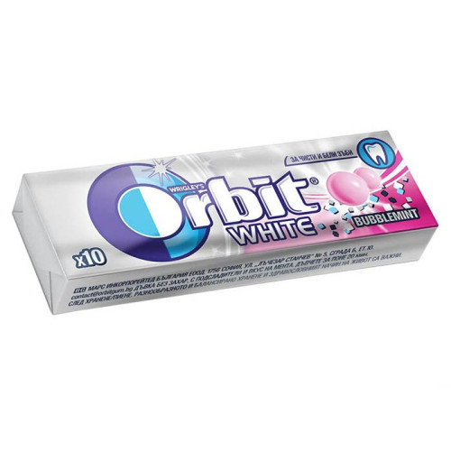 Orbit White Bubblemint Дъвки за чисти и бели зъби х10 дражета