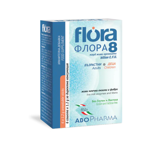 AboPharma Flora 8 Синбиотик за деца и възрастни 6 сашета