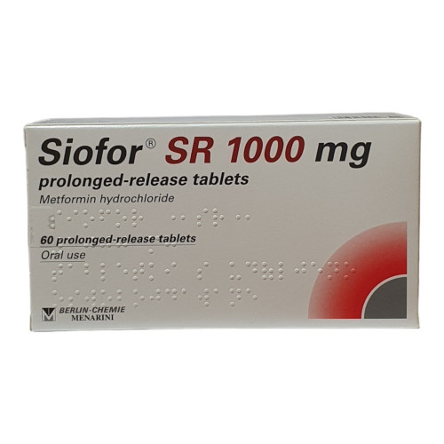 СИОФОР SR таблетки с удължено освобождаване  1000 мг х 60 / Siofor sr prolonged-release tablet 1000 mg 60 (in blister)