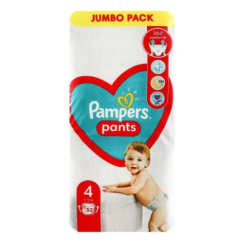 Pampers Pants 4 Maxi Пелени-гащи за бебета и деца от 9 до 15 килограма x52 броя