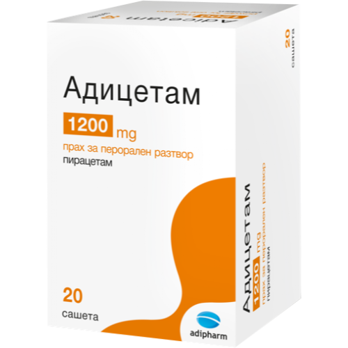 ПИРАЦЕТАМ прах за перорален разтвор 2400 мг х 20 АДИФАРМ