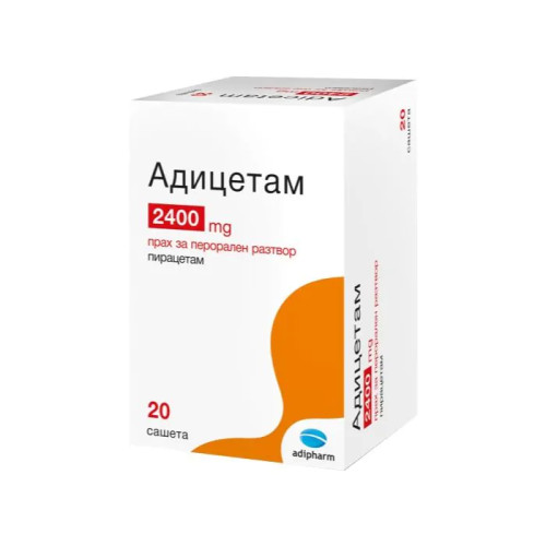 Адицетам при нарушена мозъчна функция 2400 мг 20 сашета Adipharm